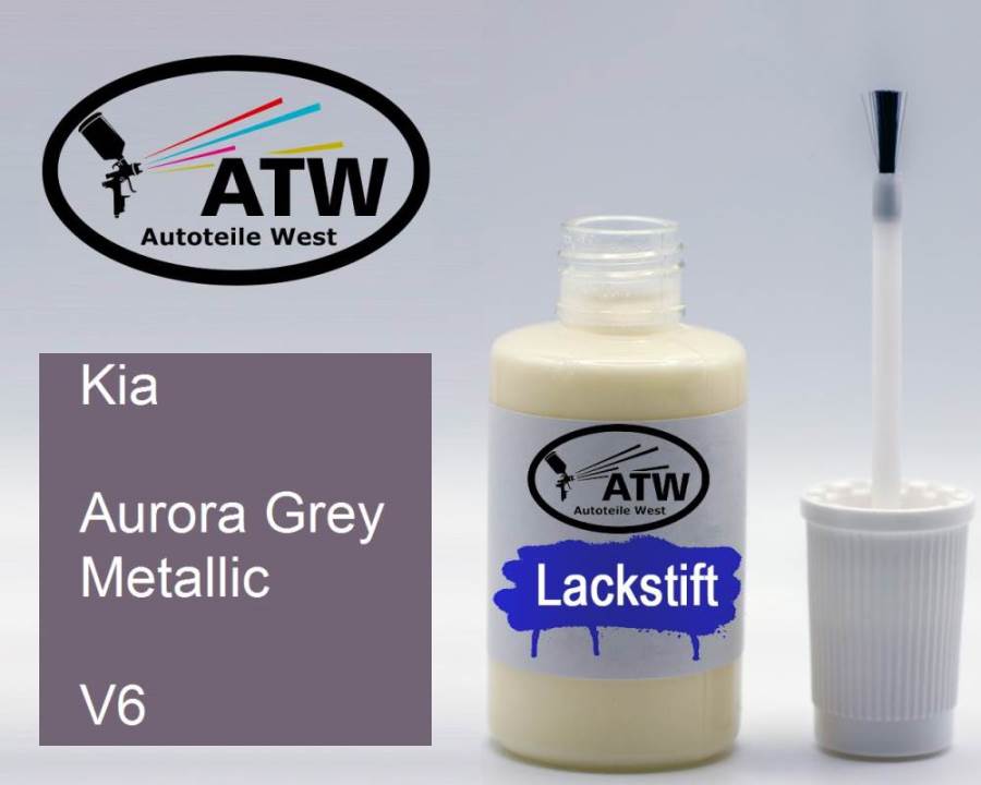 Kia, Aurora Grey Metallic, V6: 20ml Lackstift, von ATW Autoteile West.